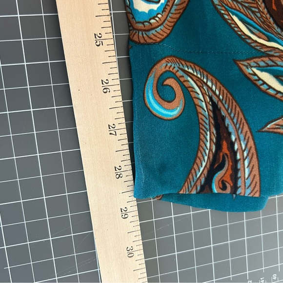 FARM Rio Teal & Brown Paisley Wide-Leg Palazzo Pants - Picture 12 of 12